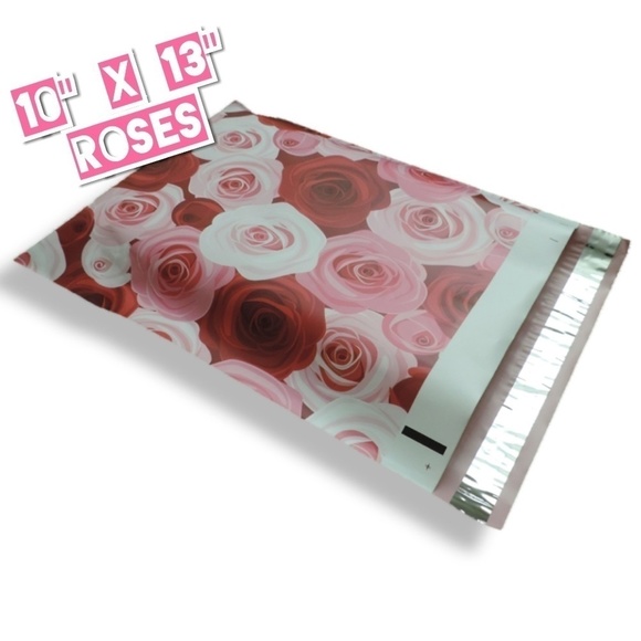 50 Poly Mailers 10x13 Roses - Picture 3 of 3